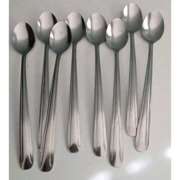 Set of 8 Stainless Steel Long Handle Ice Tea Spoons Coffee Stirring Spoons